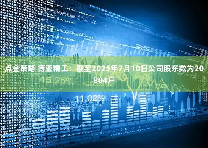 點金策略 博亞精工：截至2025年7月10日公司股東數為20804戶